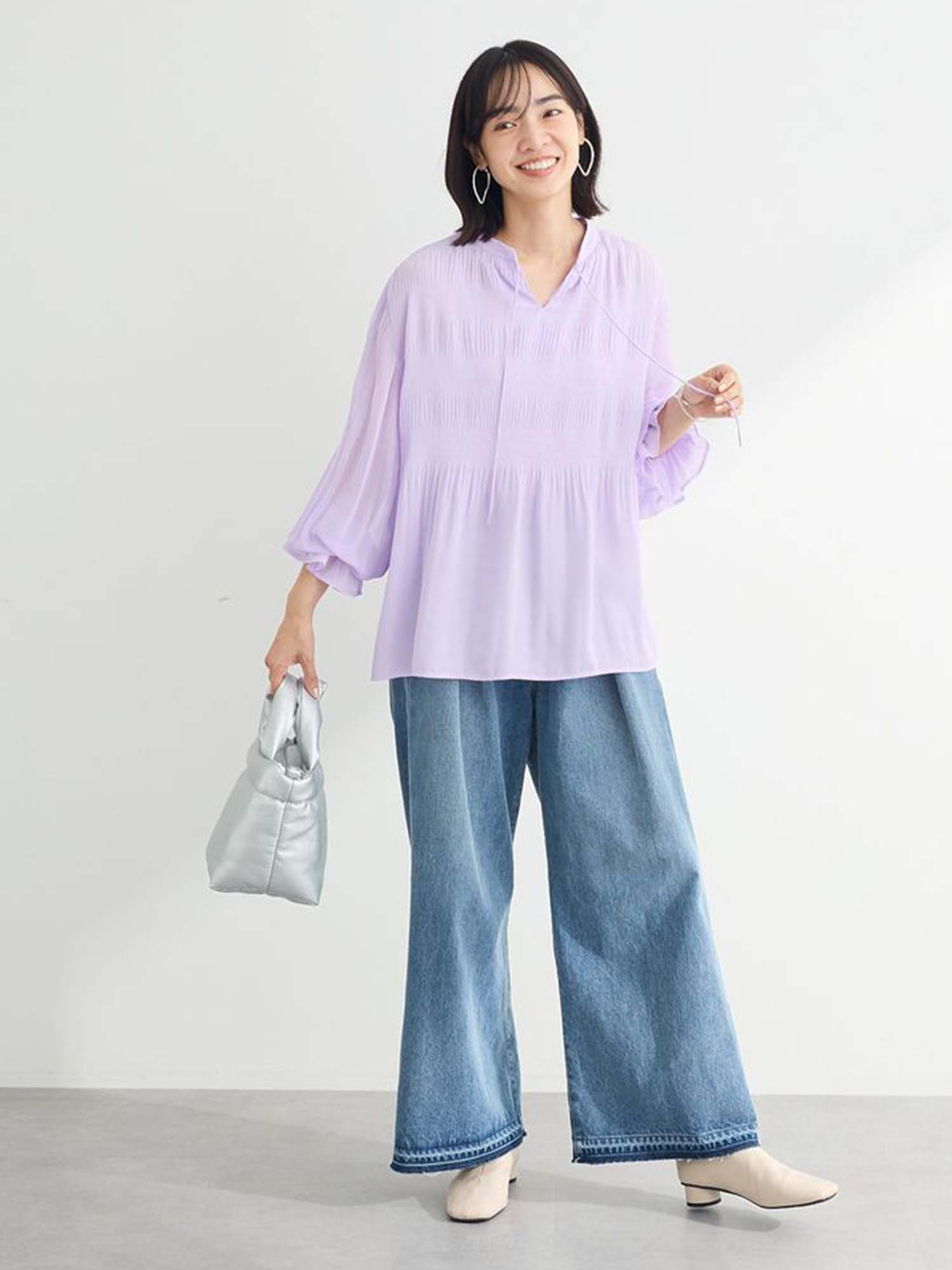 Nankoku Tucked Wide Denim Pants