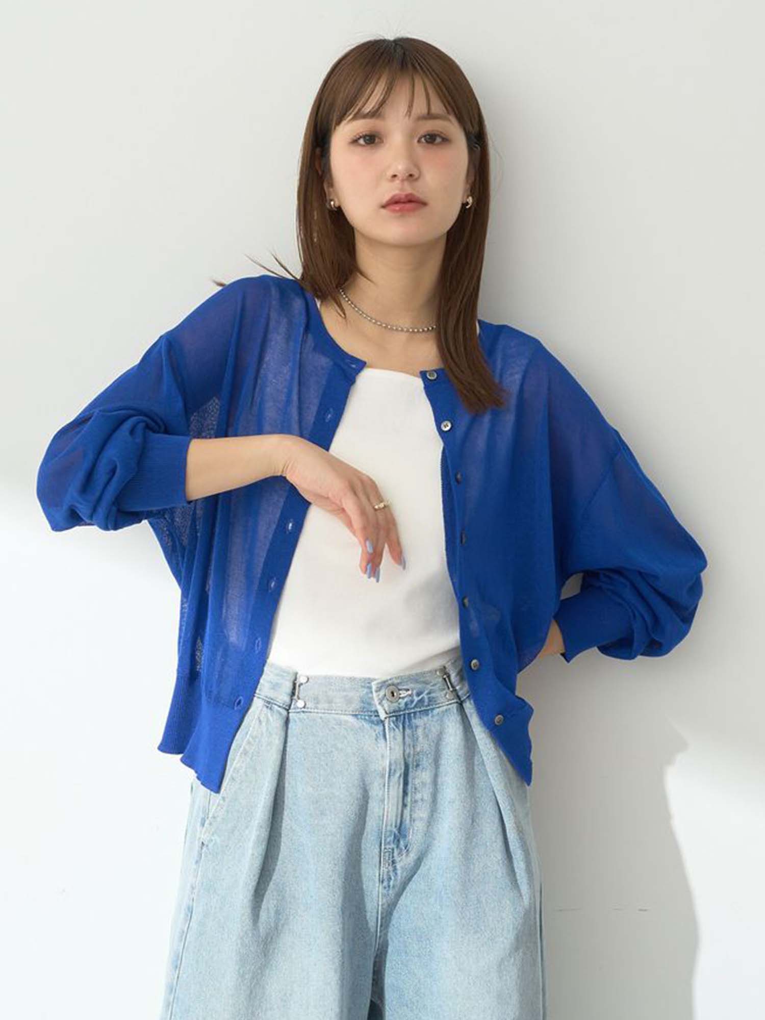 Kuchinashi Sheer Knit Cardigan