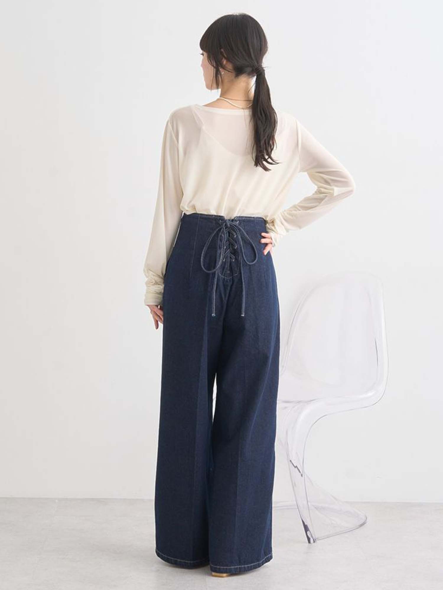 Namegata Lace Up Denim Pants