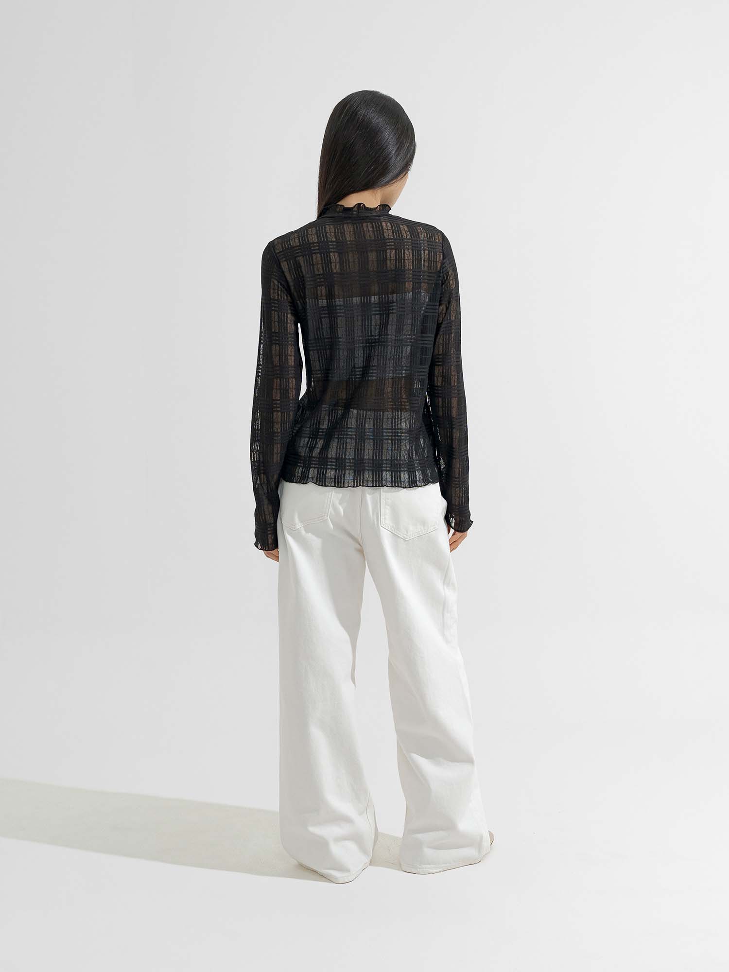 Fumie Sheer Check Pullover