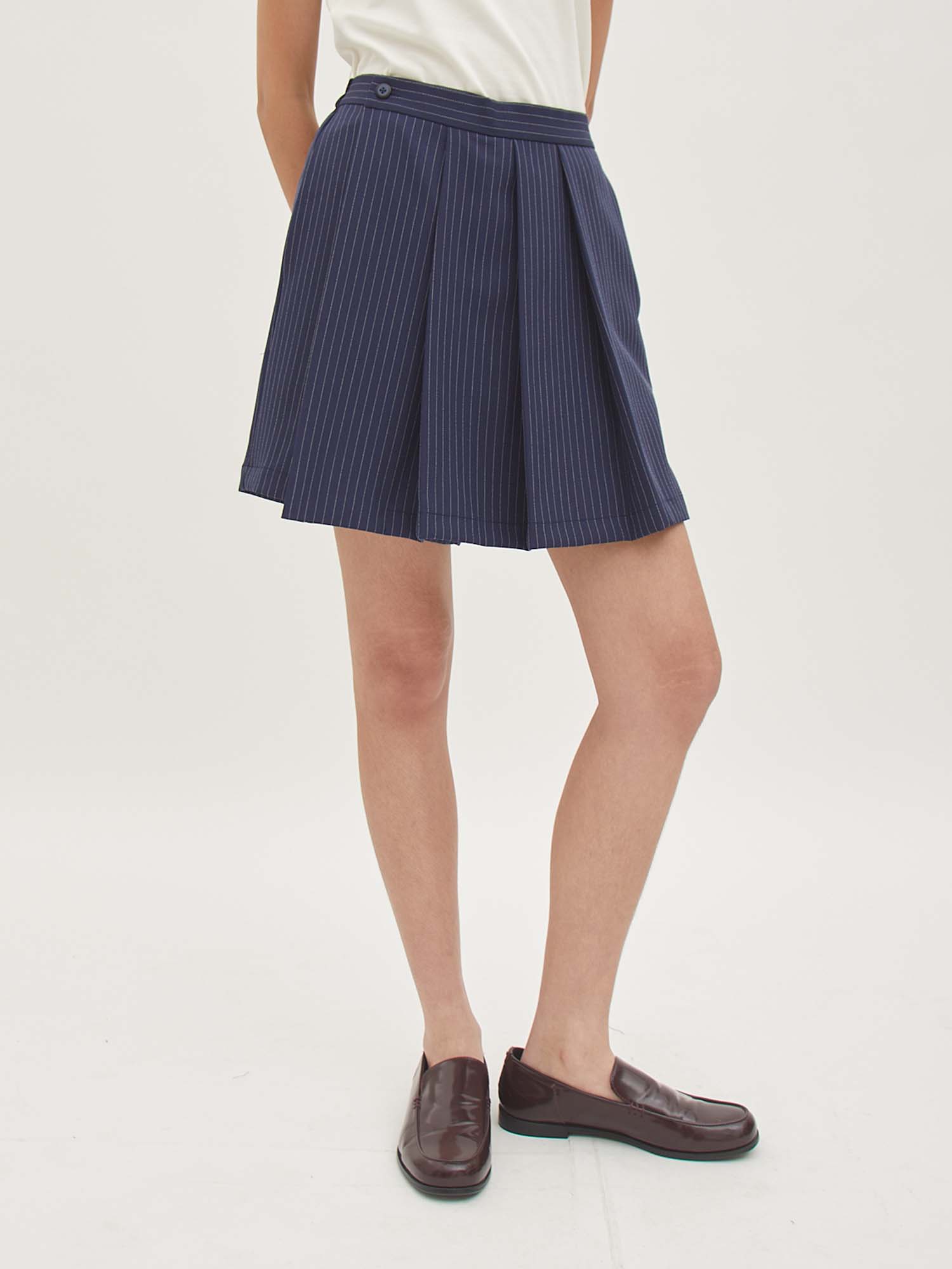 Clo Skort - Stripe Navy - Velvet at Bobo
