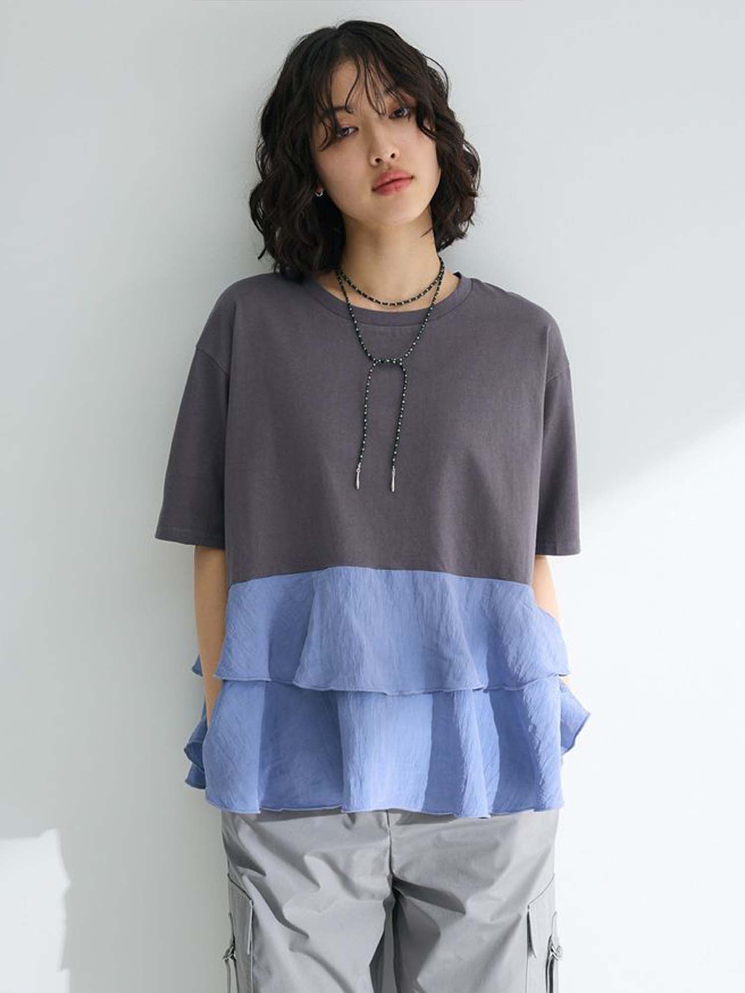 Kinsenka Tiered Pullover - Black - Green Parks