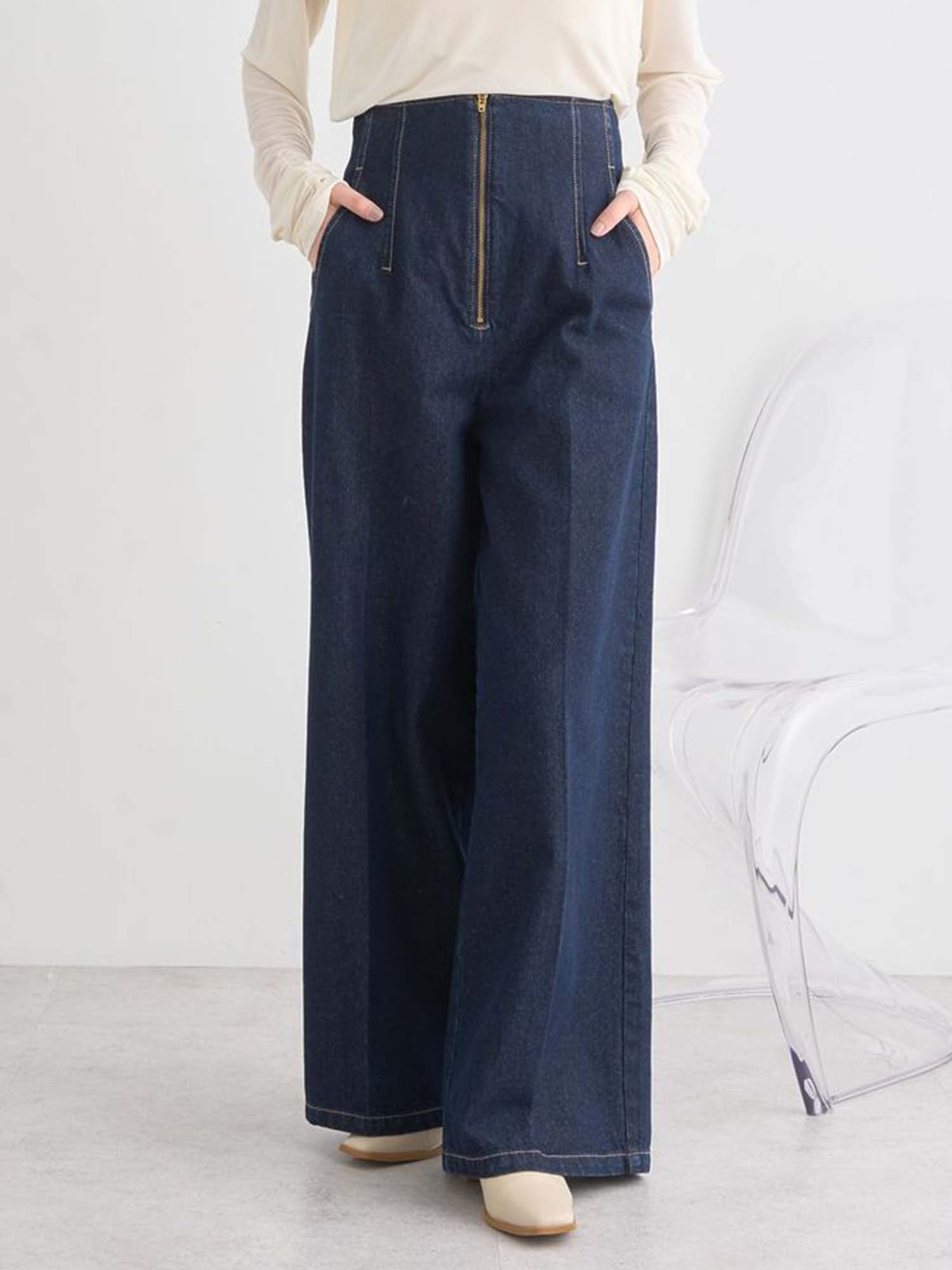Namegata Lace Up Denim Pants