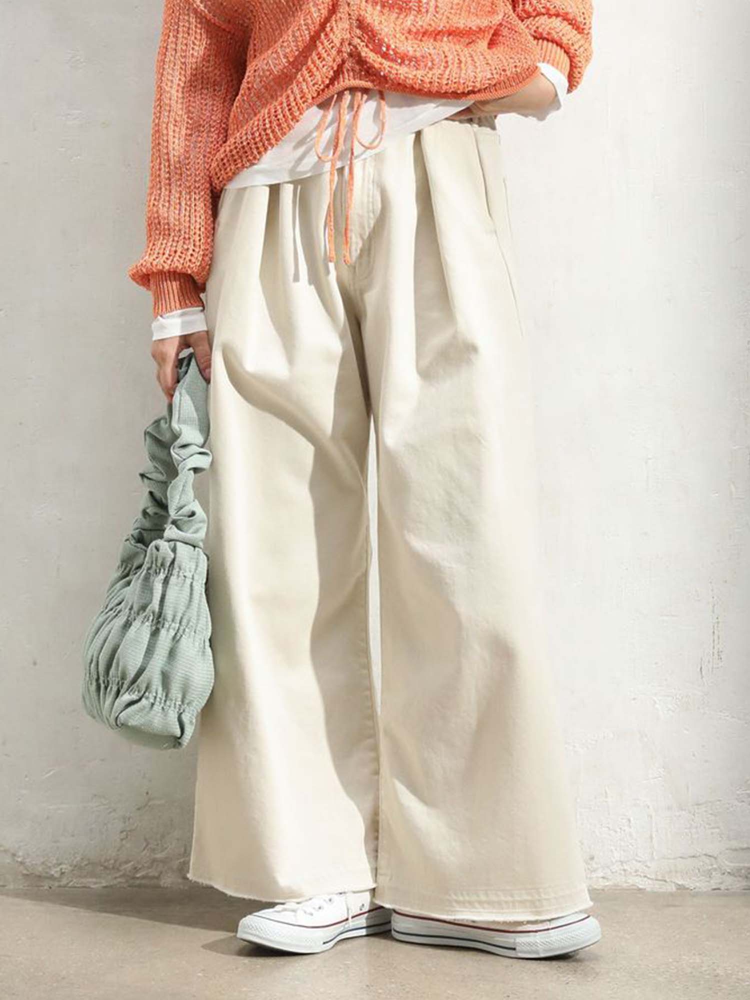 Nankoku Tucked Wide Denim Pants