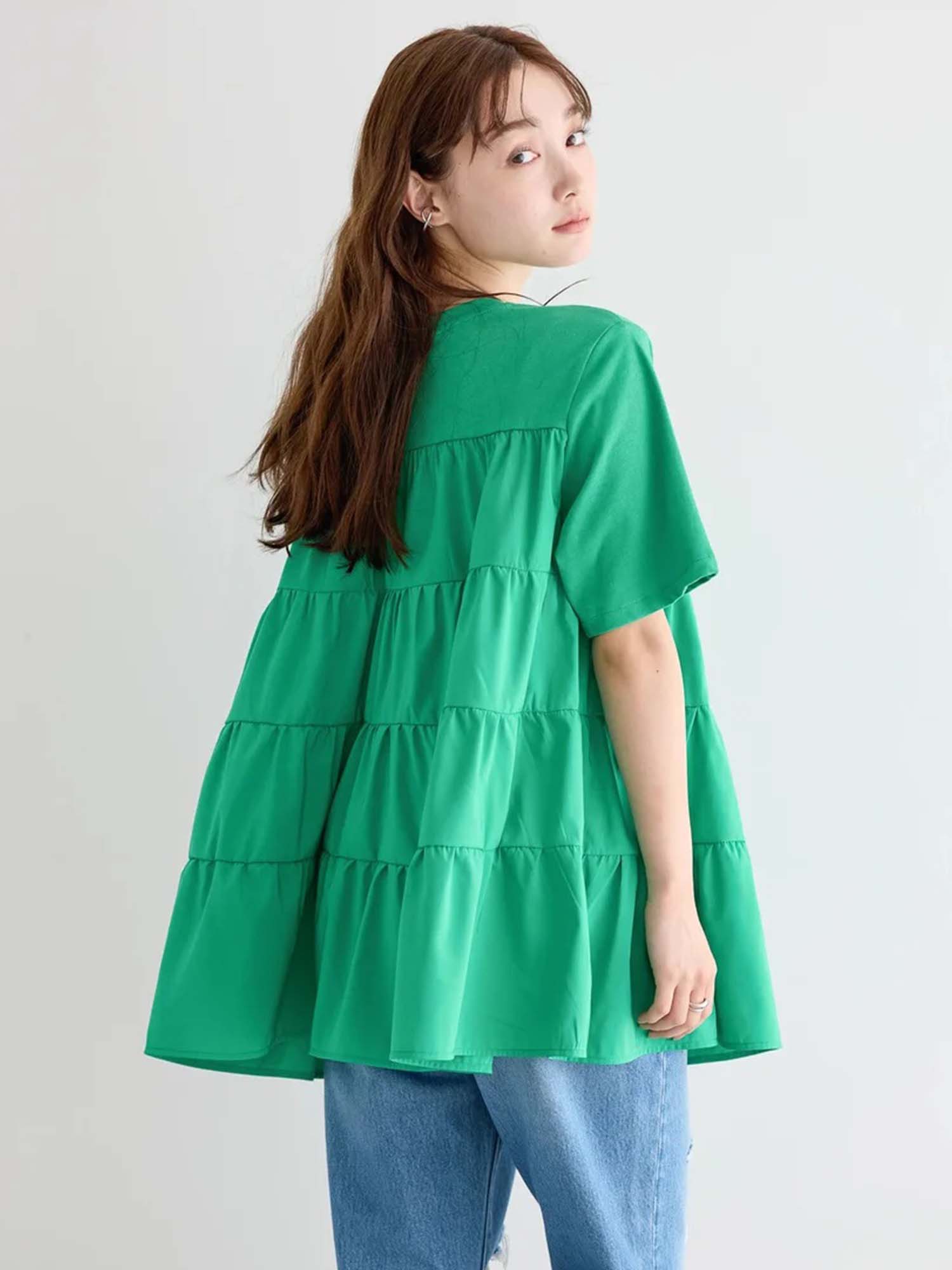 Oria Two Material Tiered Tunic