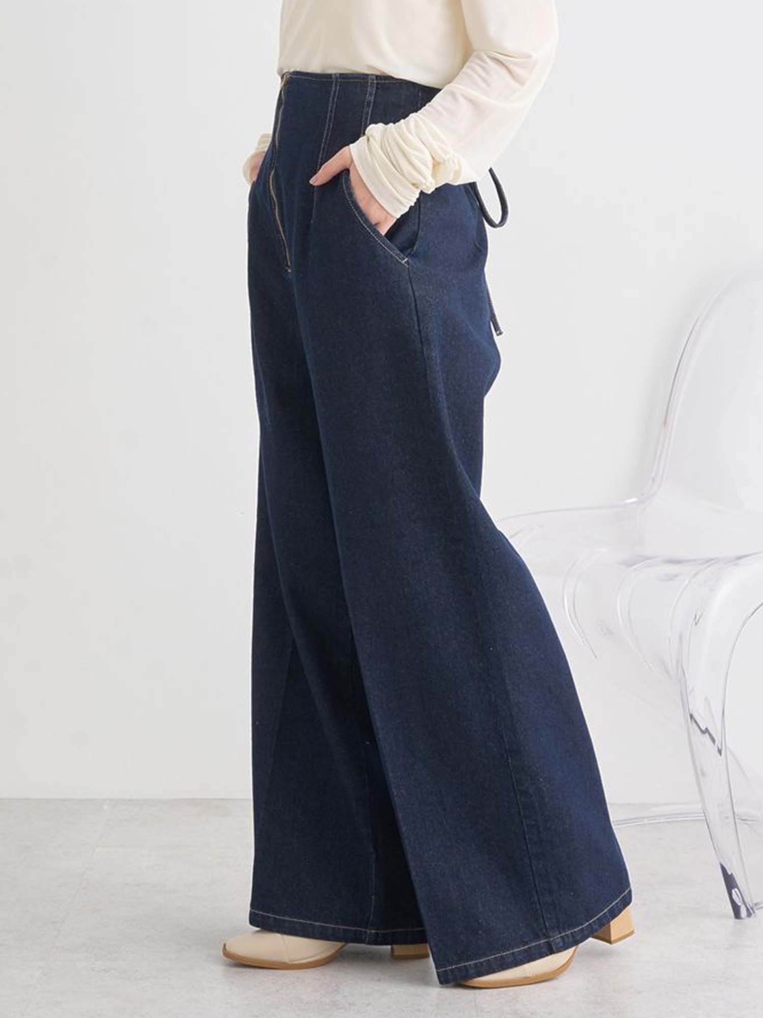 Namegata Lace Up Denim Pants