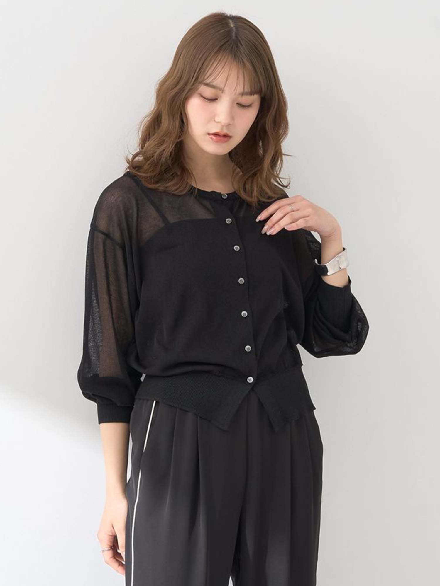 Kuchinashi Sheer Knit Cardigan