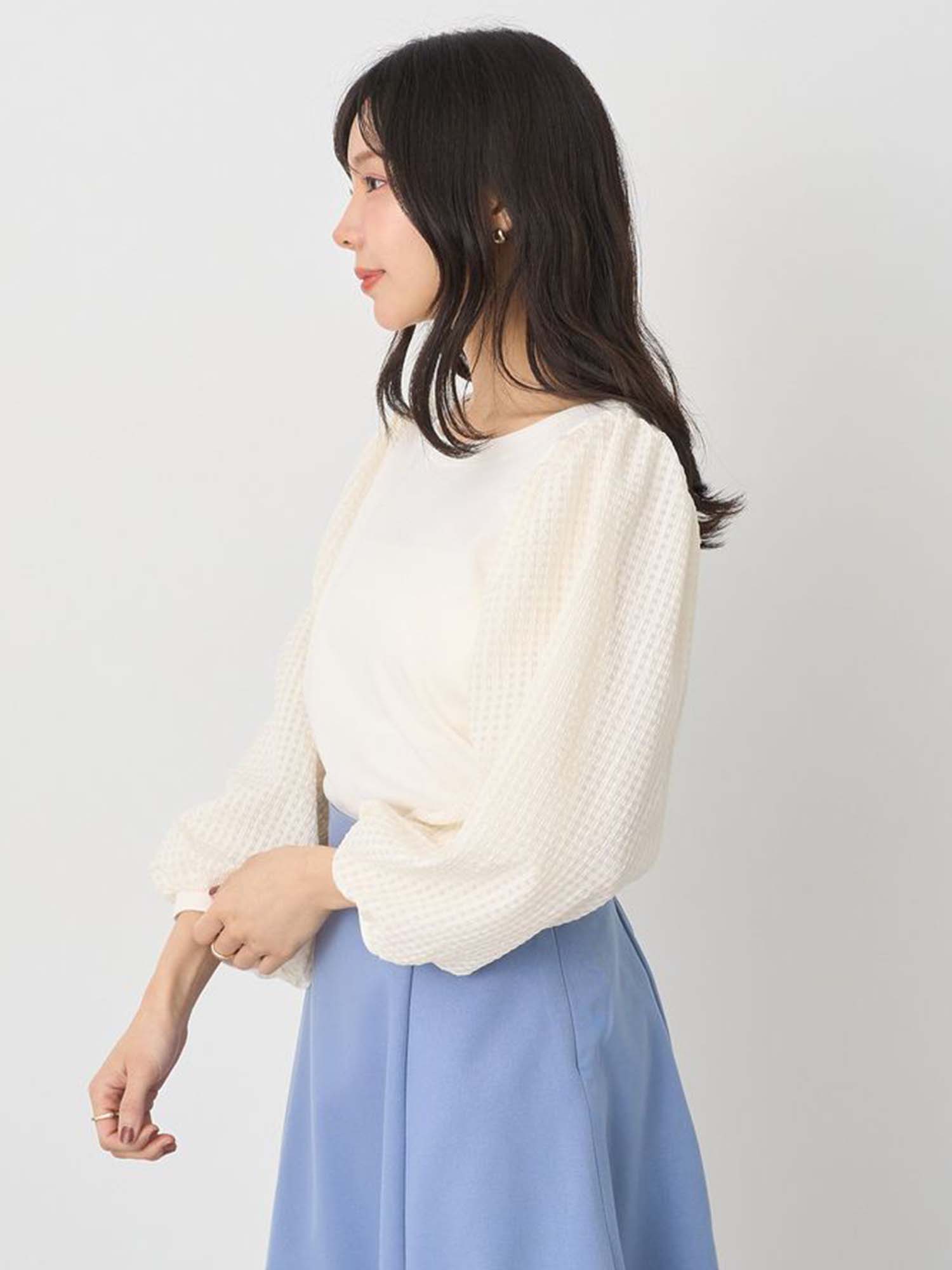 Naze Check Sleeve Blouse