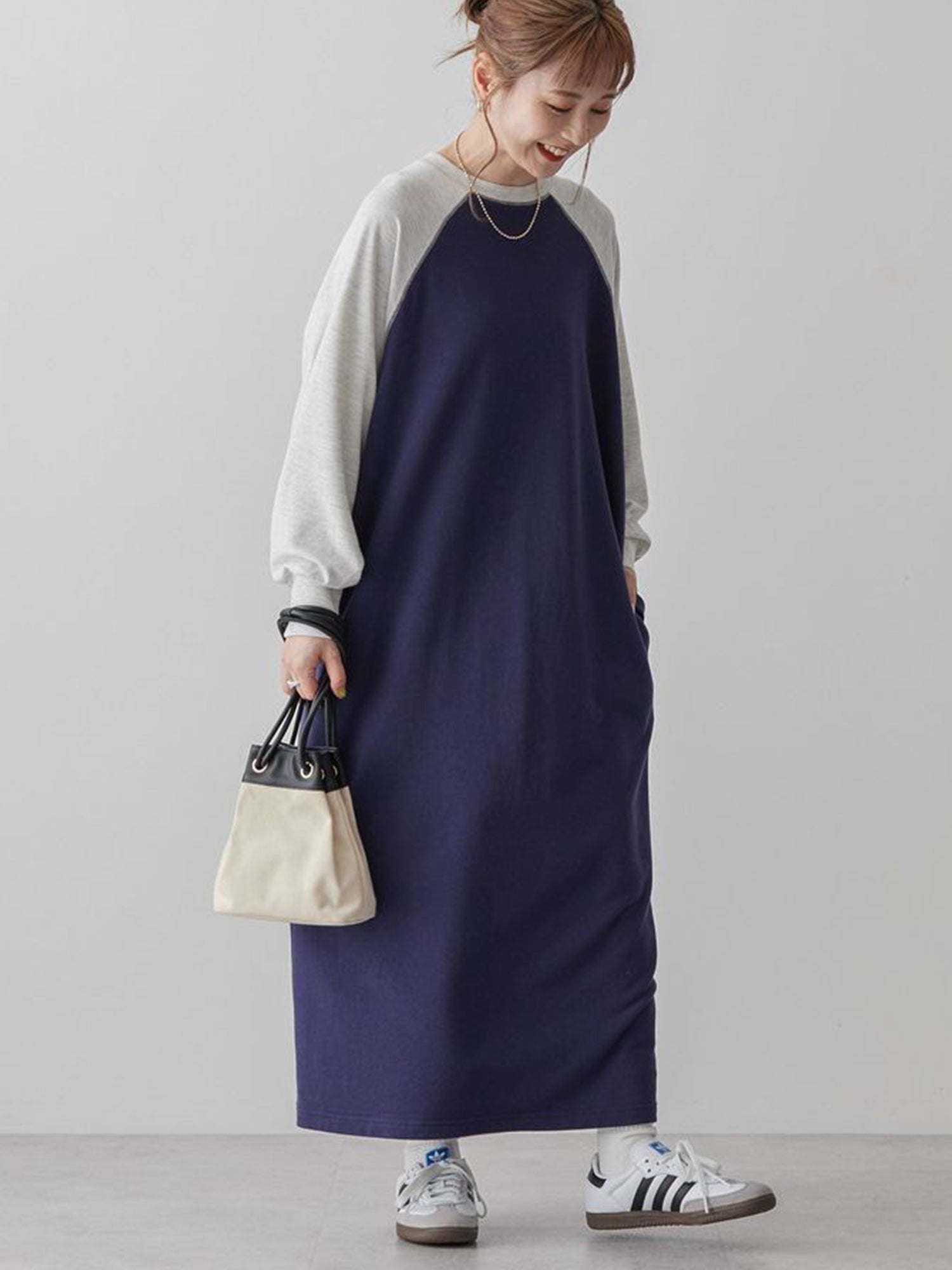 Tarumizu Raglan Sleeve Long Dress
