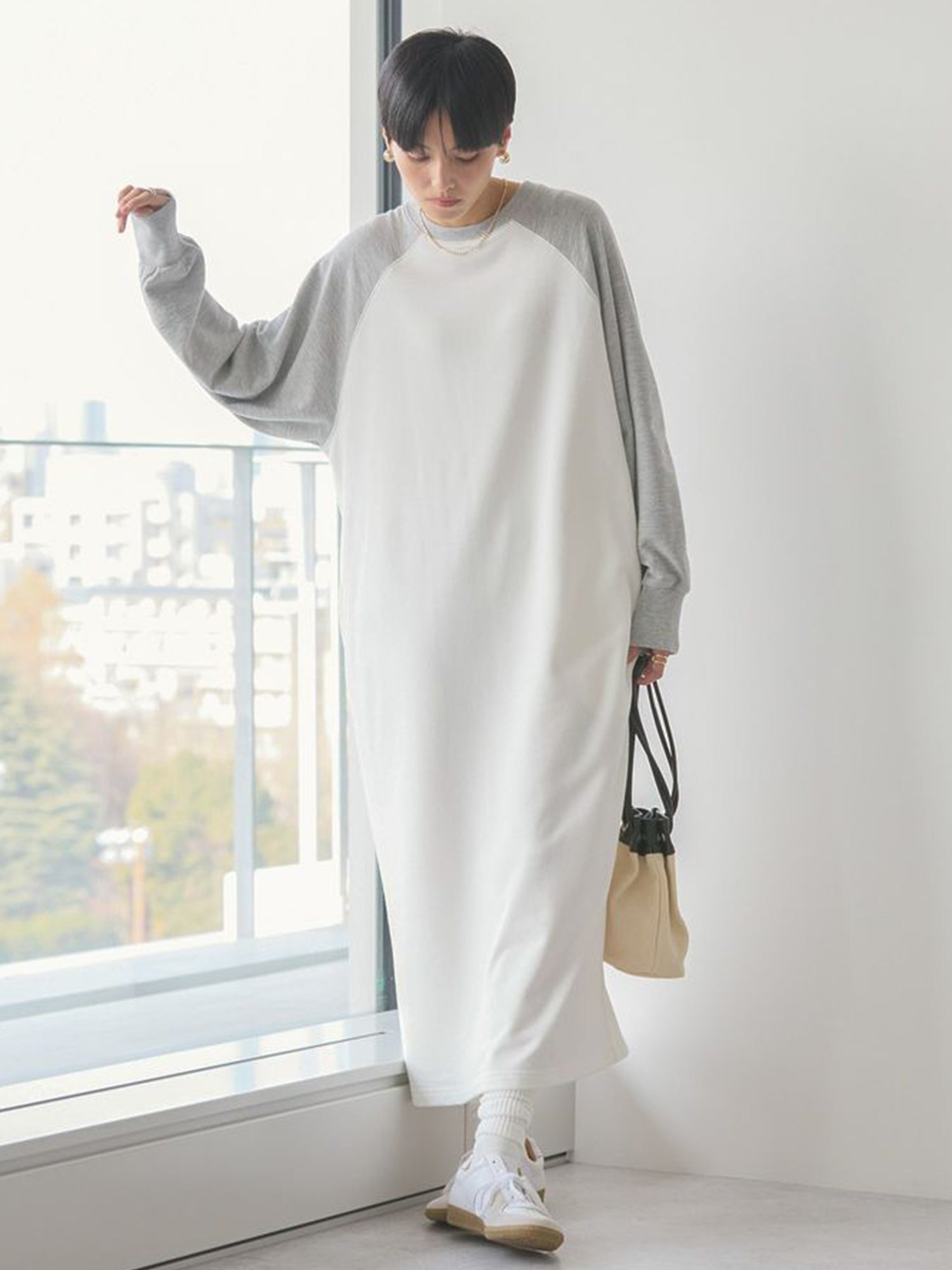 Tarumizu Raglan Sleeve Long Dress