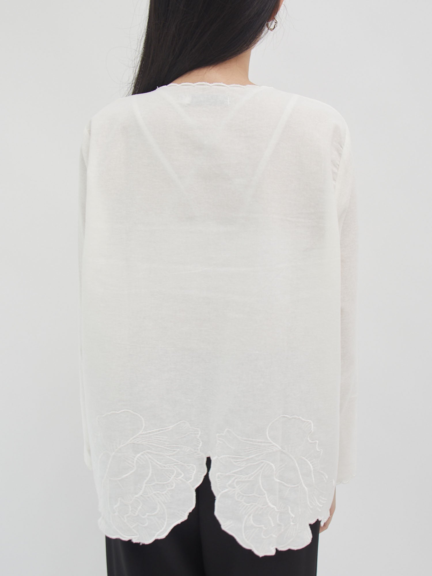 Peony Embroidery Shirt Jacket