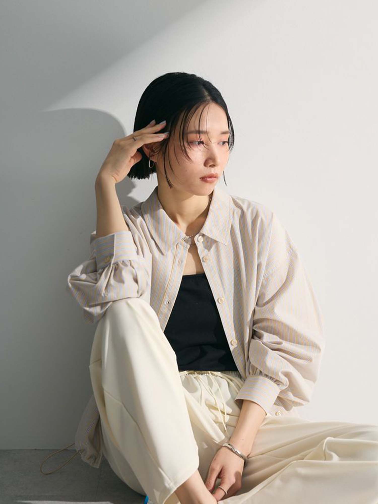 Mizunami Easy-care Drawstring Shirt