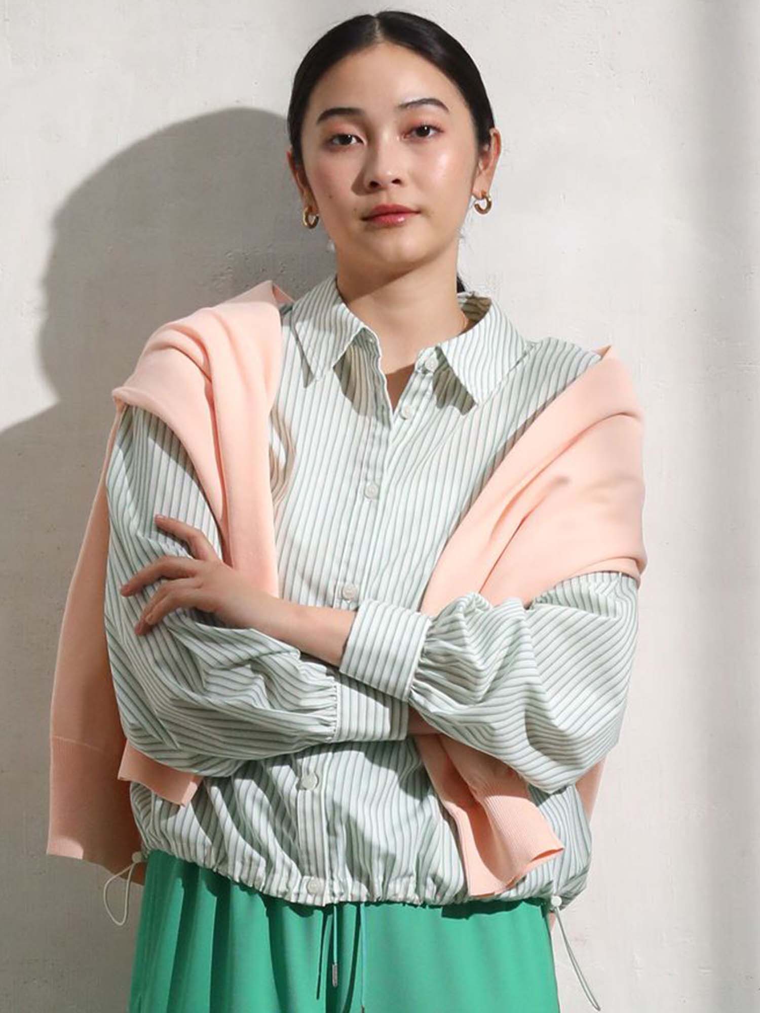 Mizunami Easy-care Drawstring Shirt