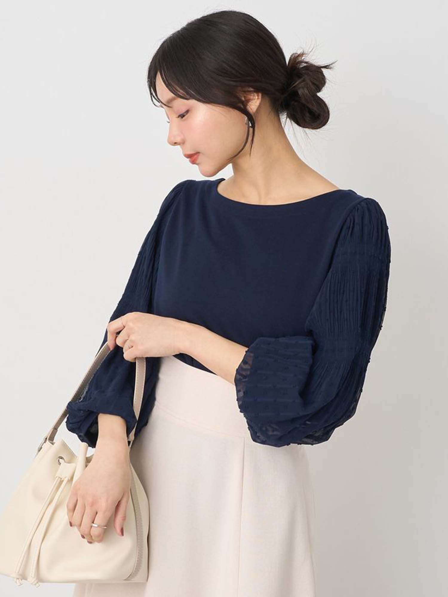 Moji Pleated Sleeve Blouse