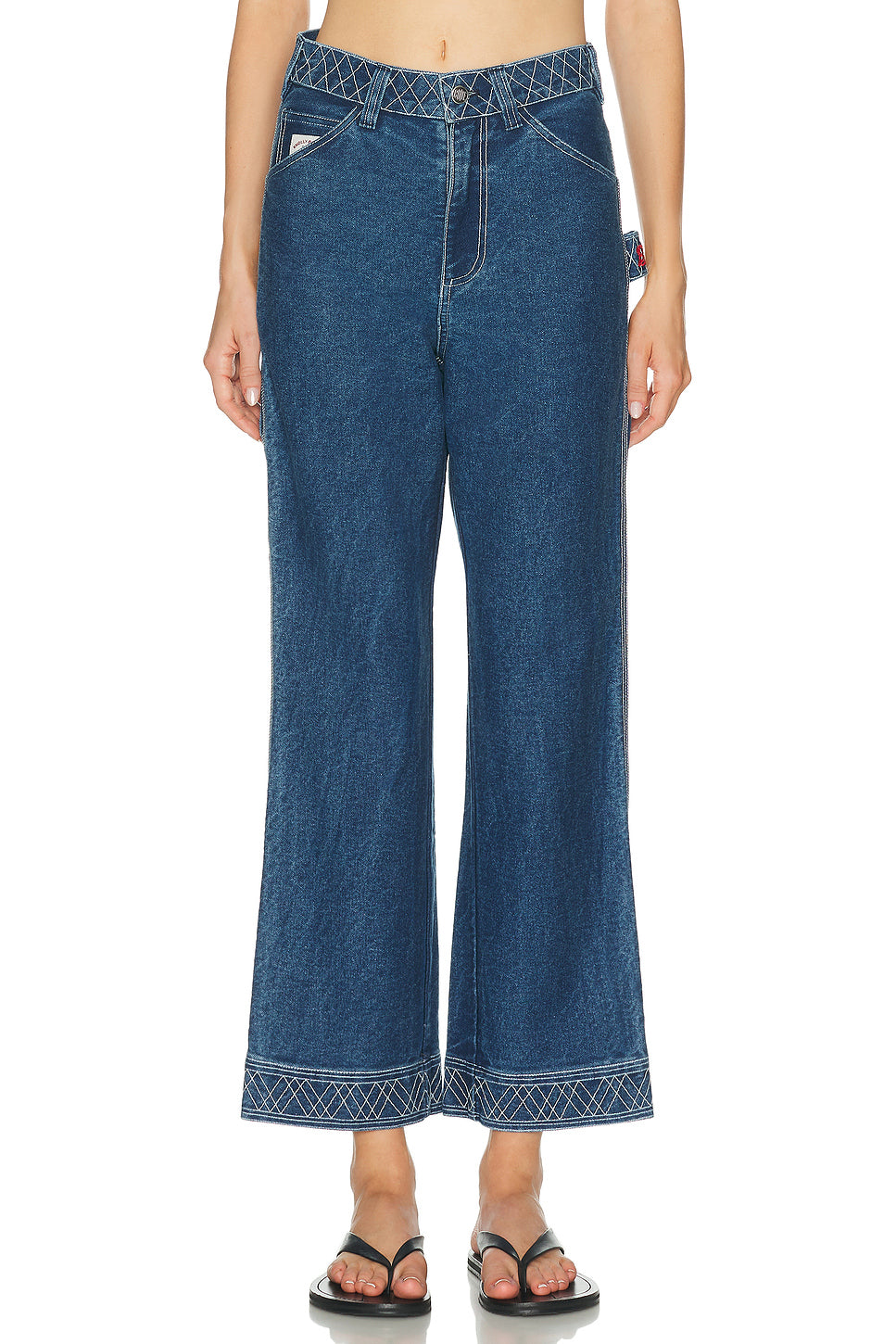 Embroidered Knolly Brook Straight Leg