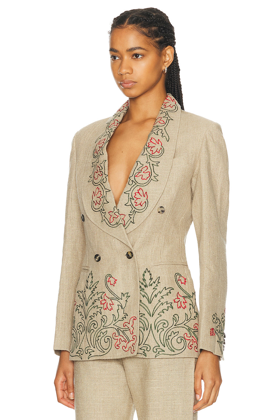 Embroidered Trumpet Flower Suit Jacket