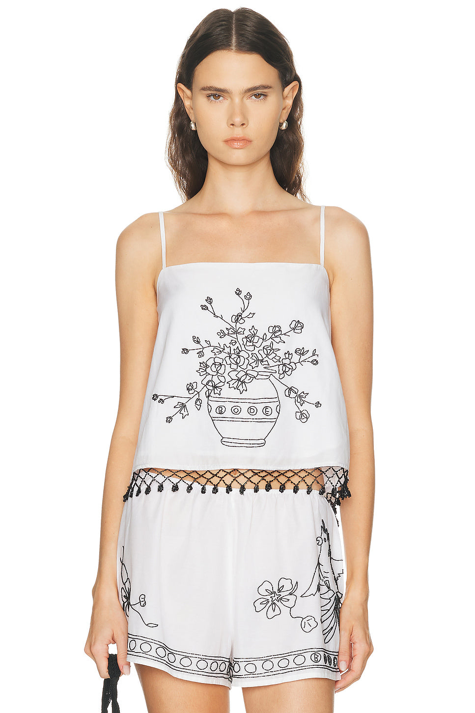 Beaded Rosebloom Tank Top