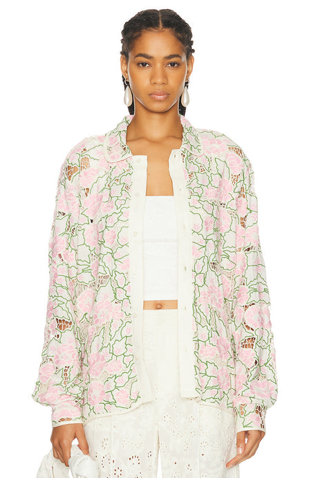 Peony Lace Long Sleeve Shirt