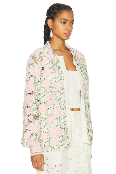 Peony Lace Long Sleeve Shirt