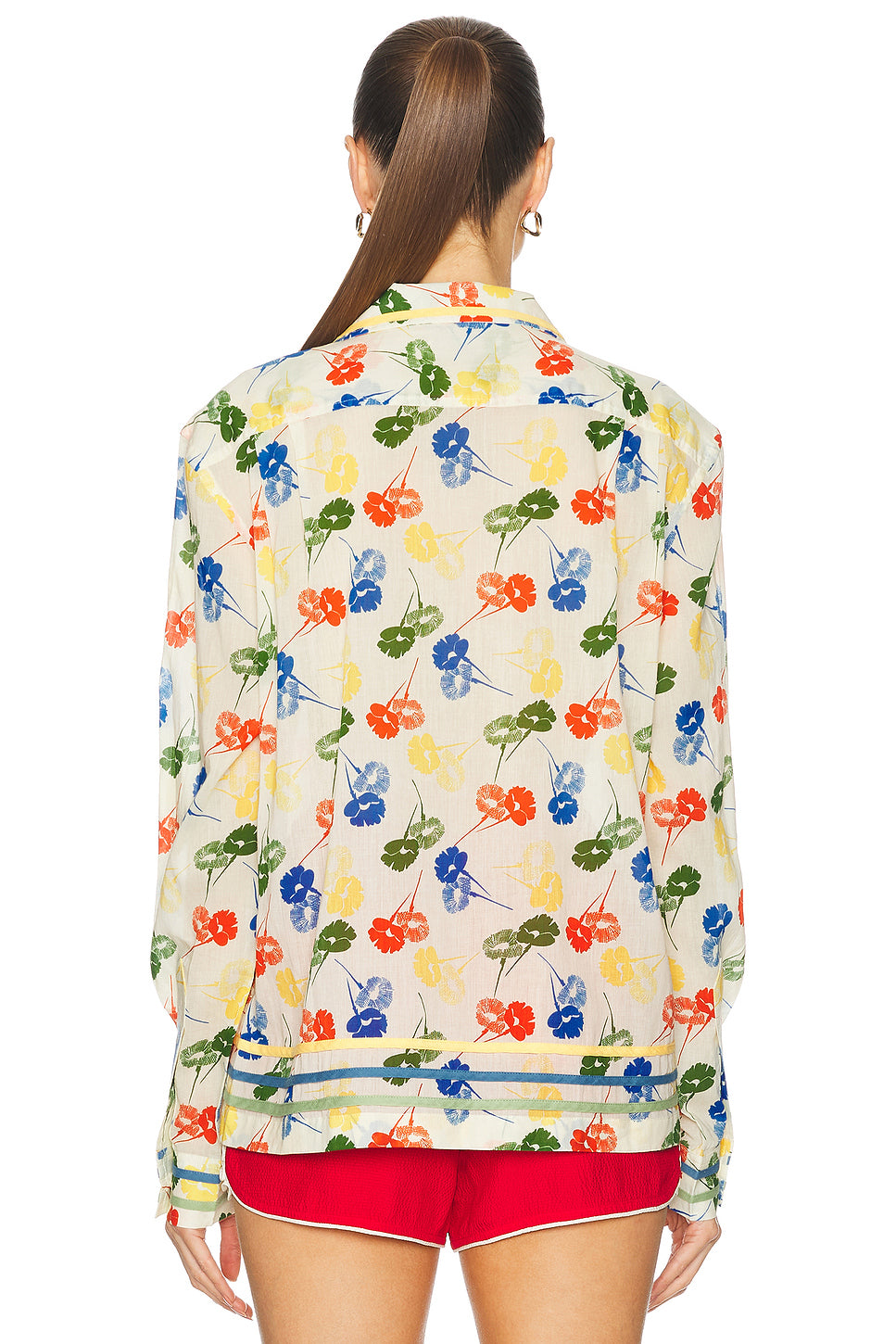 Flower Stamp Long Sleeve Top