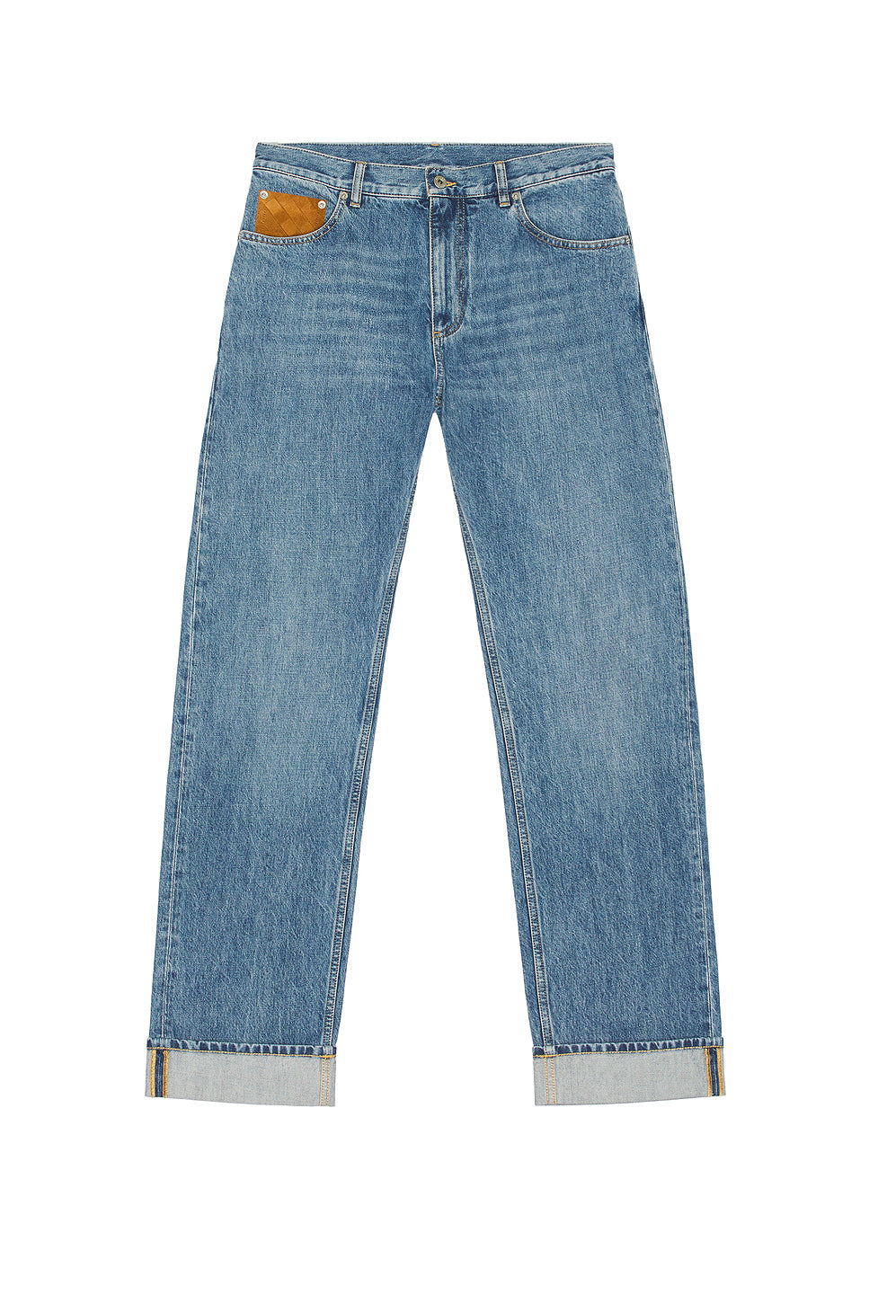 Vintage Indigo Turn Up Denim Straight Trousers