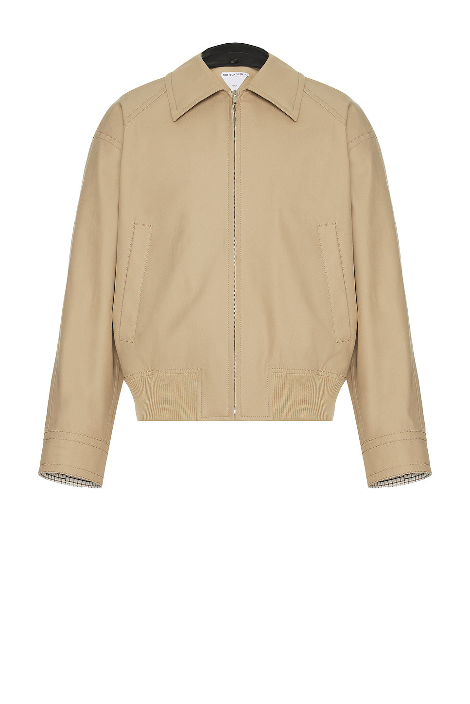 Fluid Cotton Twill Intrecciato Collar Blouson