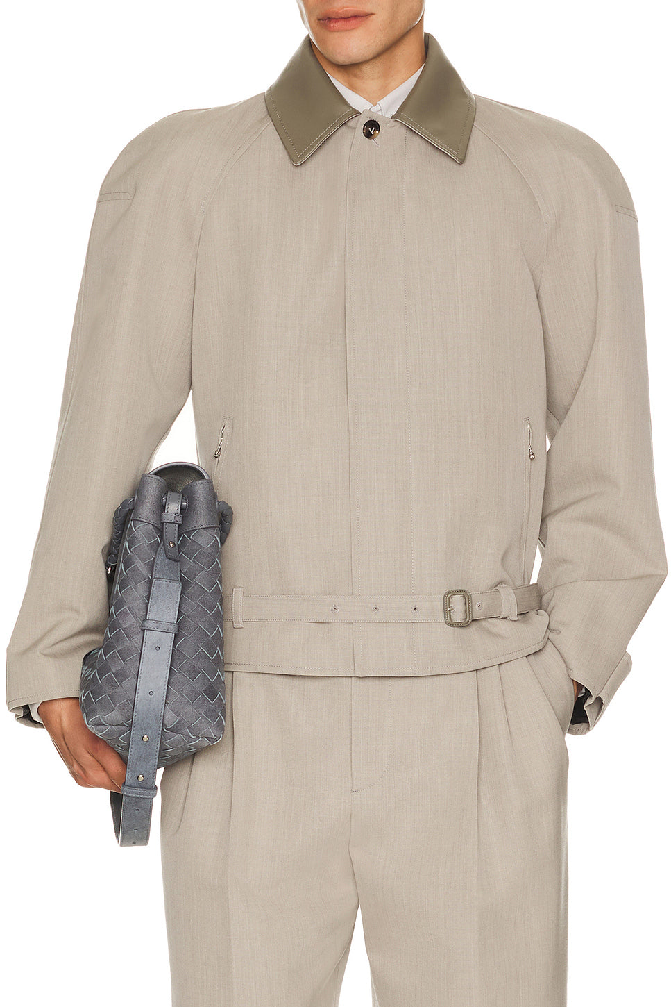 Dry Wool Melange Toile Zip Blouson