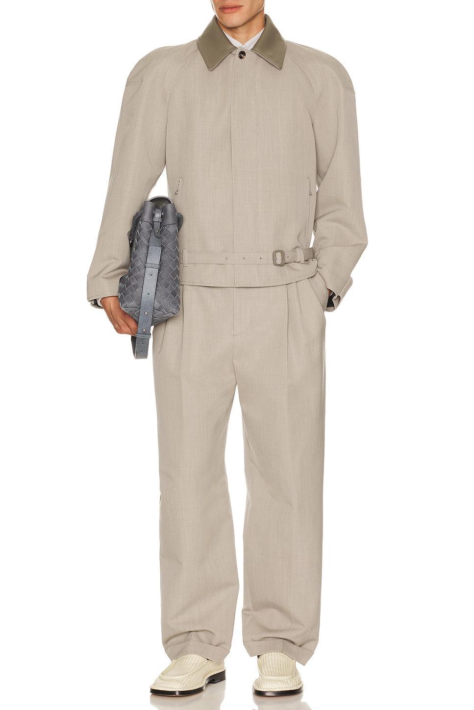 Dry Wool Melange Toile Zip Blouson