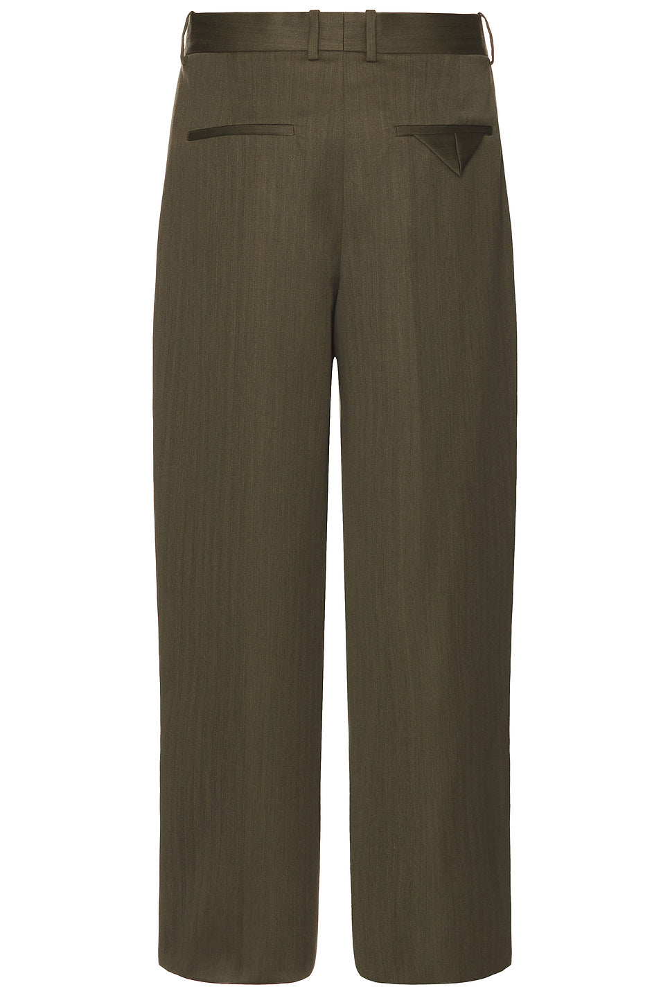Subtle Wool Chevron Two Pleats Straight Trousers