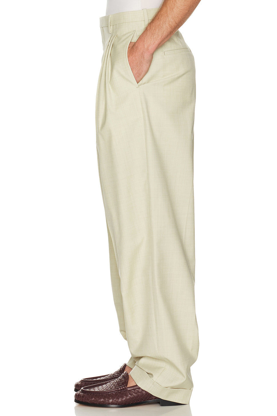 Wool Cotton Melange Gabardine Trousers