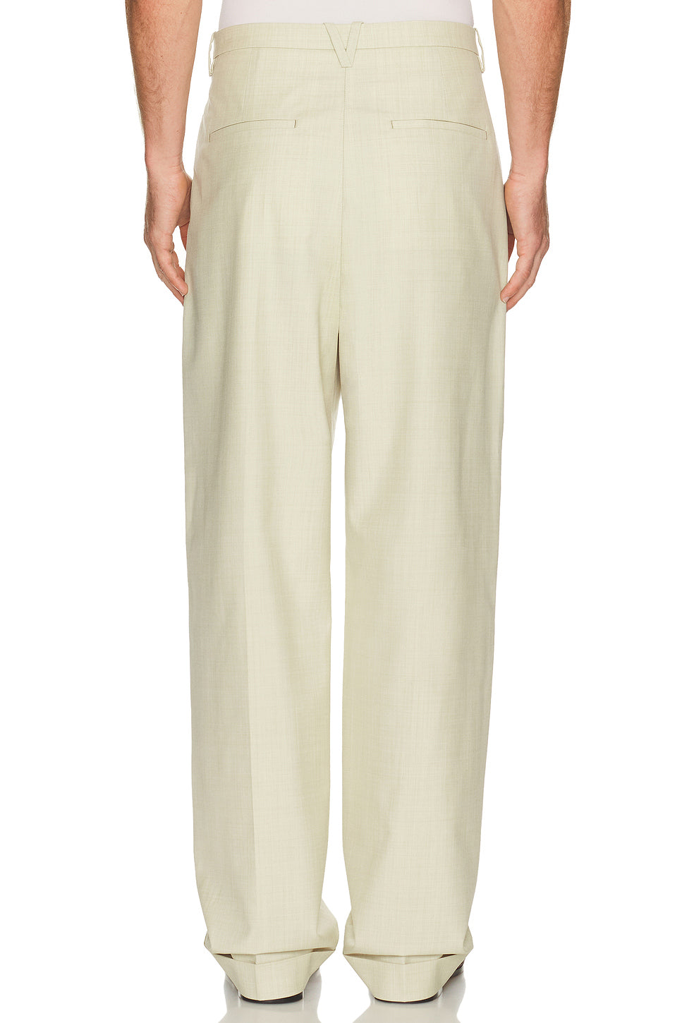 Wool Cotton Melange Gabardine Trousers