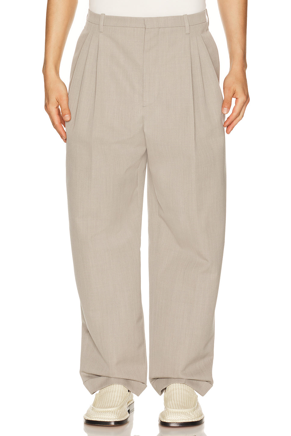 Dry Wool Melange Toile Trouser