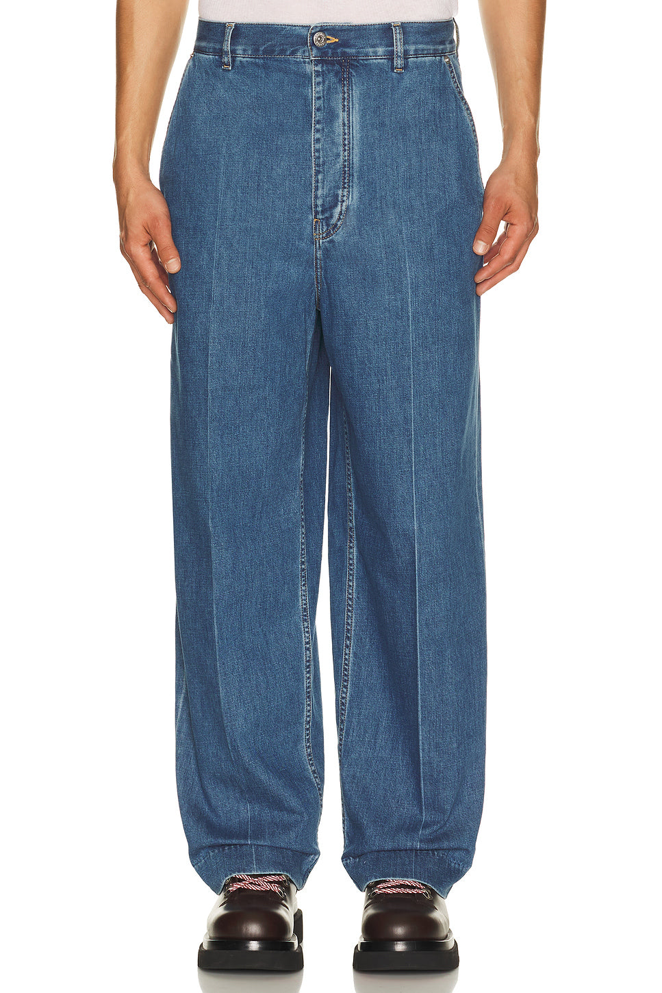 Atlantic Blue Denim Wide Leg Trousers