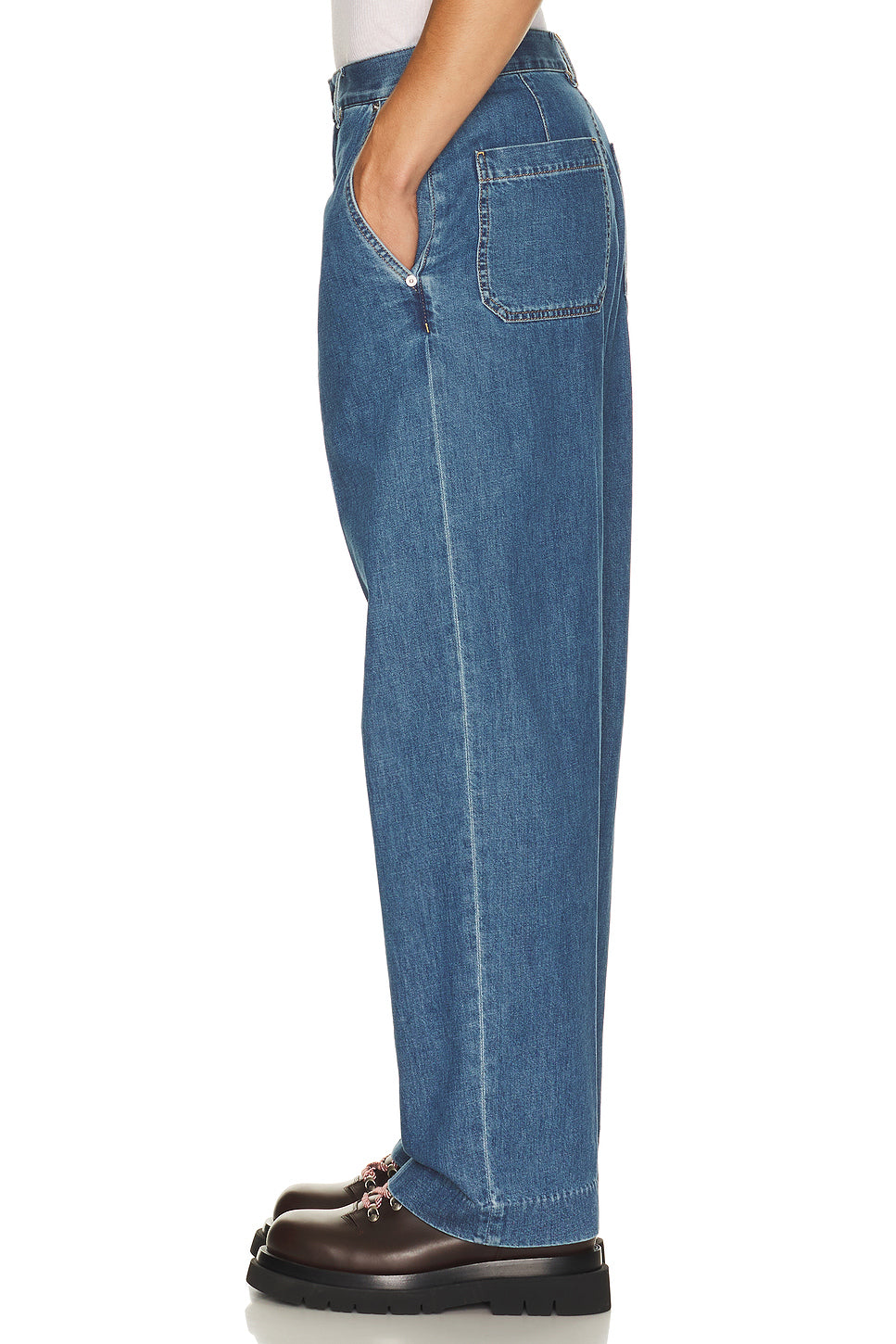Atlantic Blue Denim Wide Leg Trousers