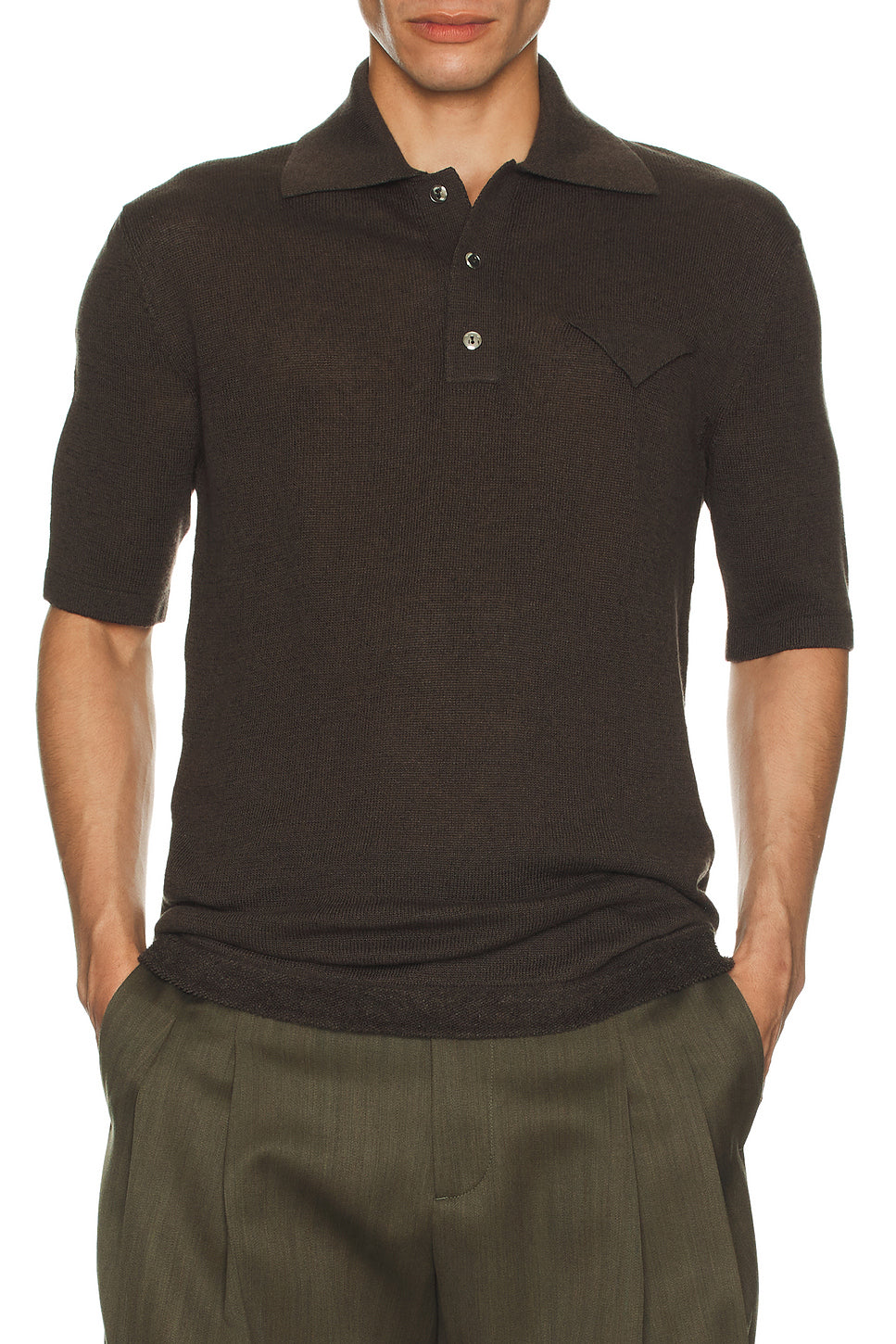 Lightweight Linen Triangle Pocket Polo