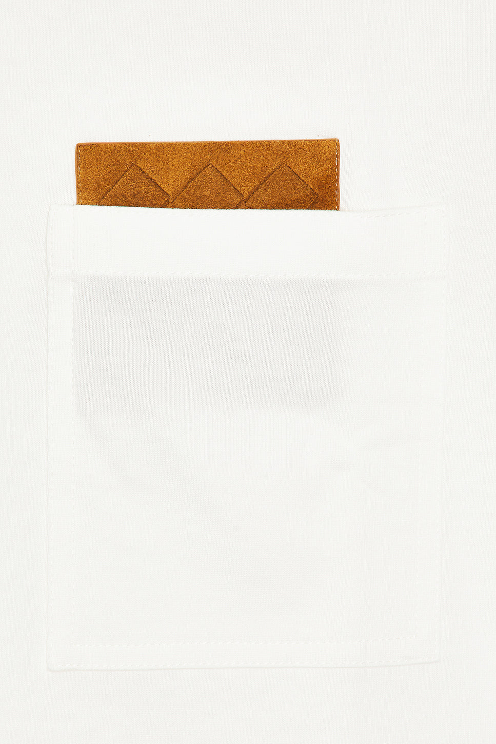 Pima Cotton Jersey Tee With Leather Detail
