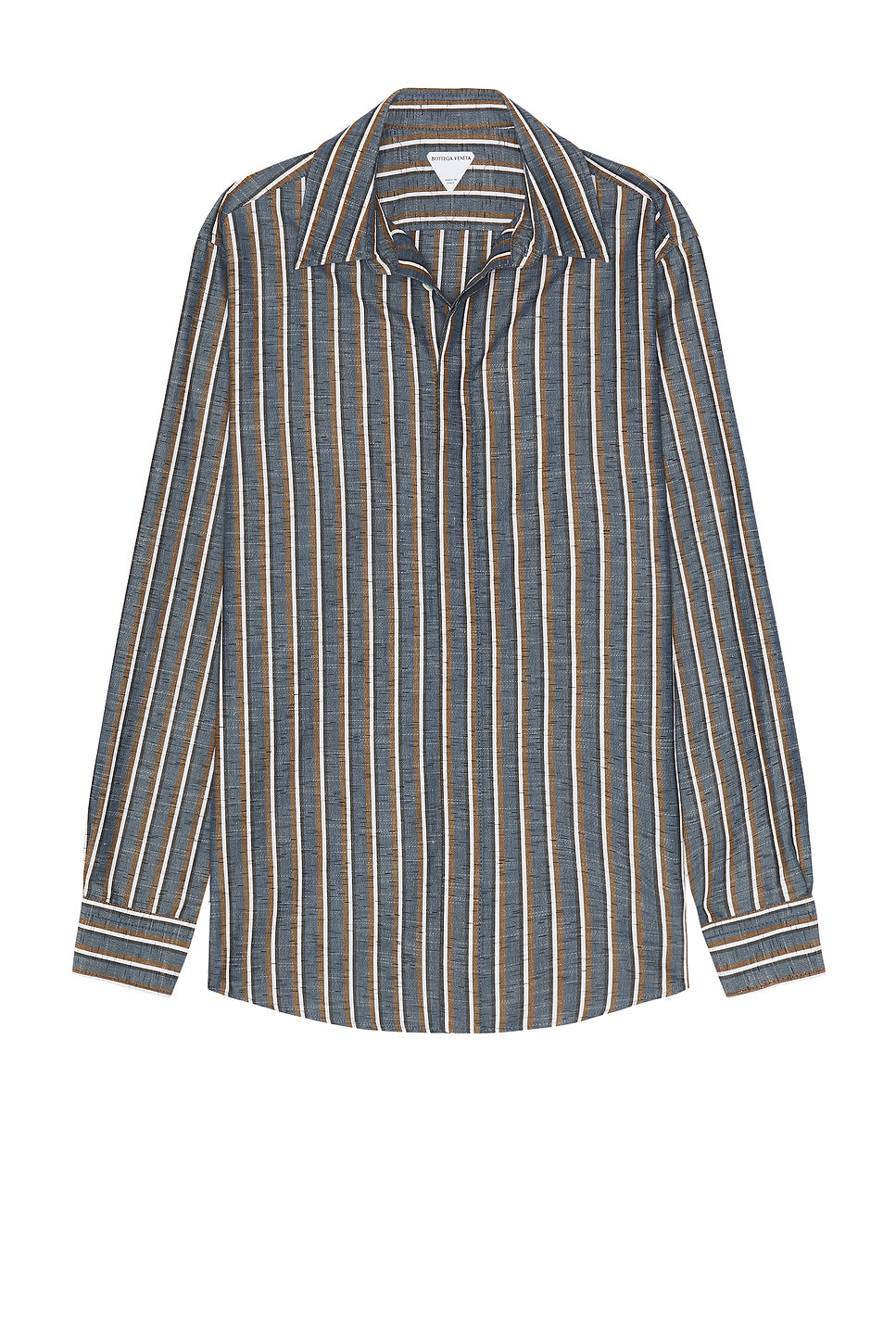 Bold Botton Linen Stripe Shirt
