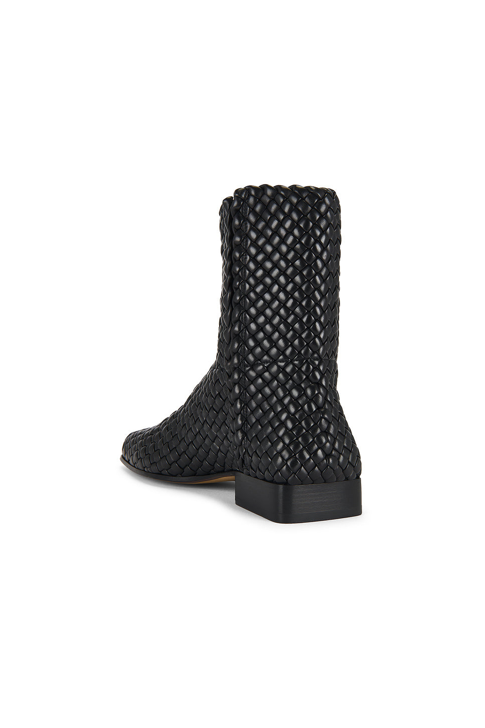 Zipped Padded Intreccio Supple Lambskin Ankle Boot