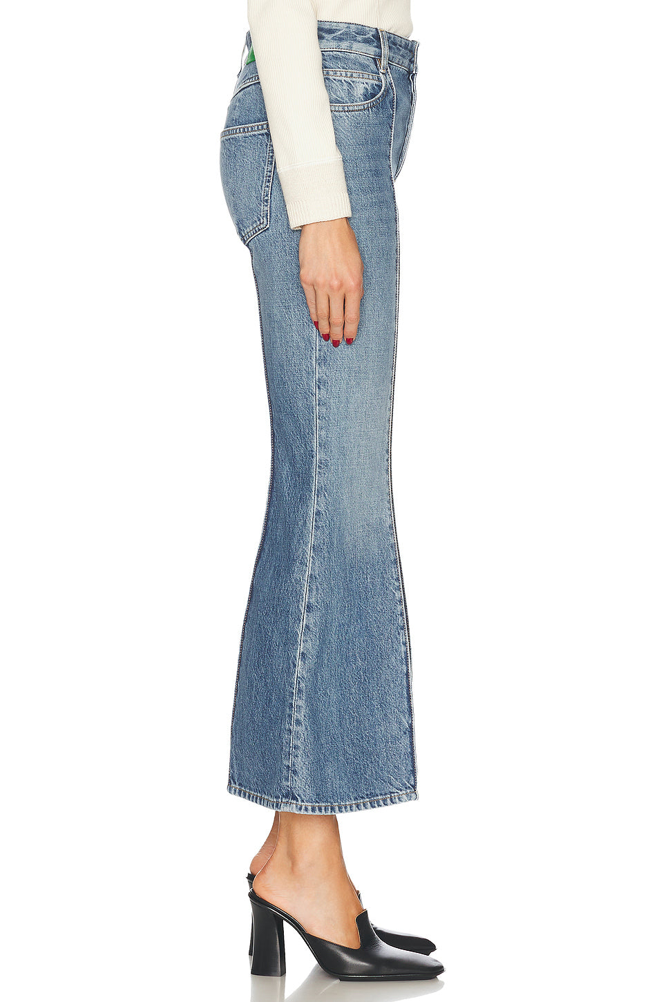 Cropped Kick Flare Leg Jeans