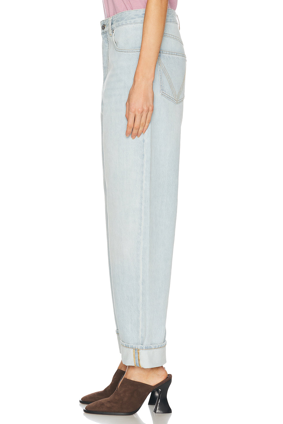 Cuffed Straight Leg Jeans