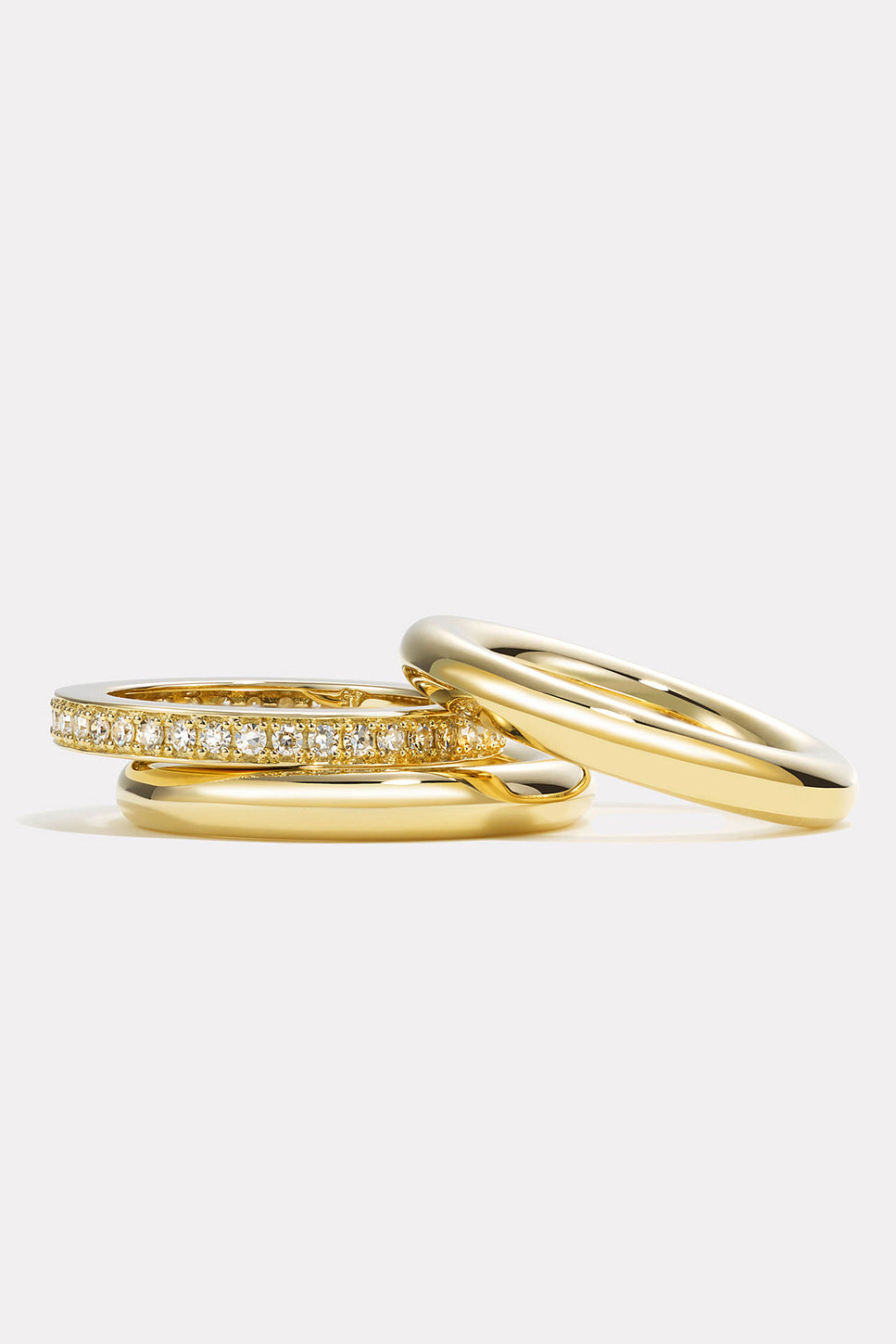 Triple Gold Diamond Pinky Stack