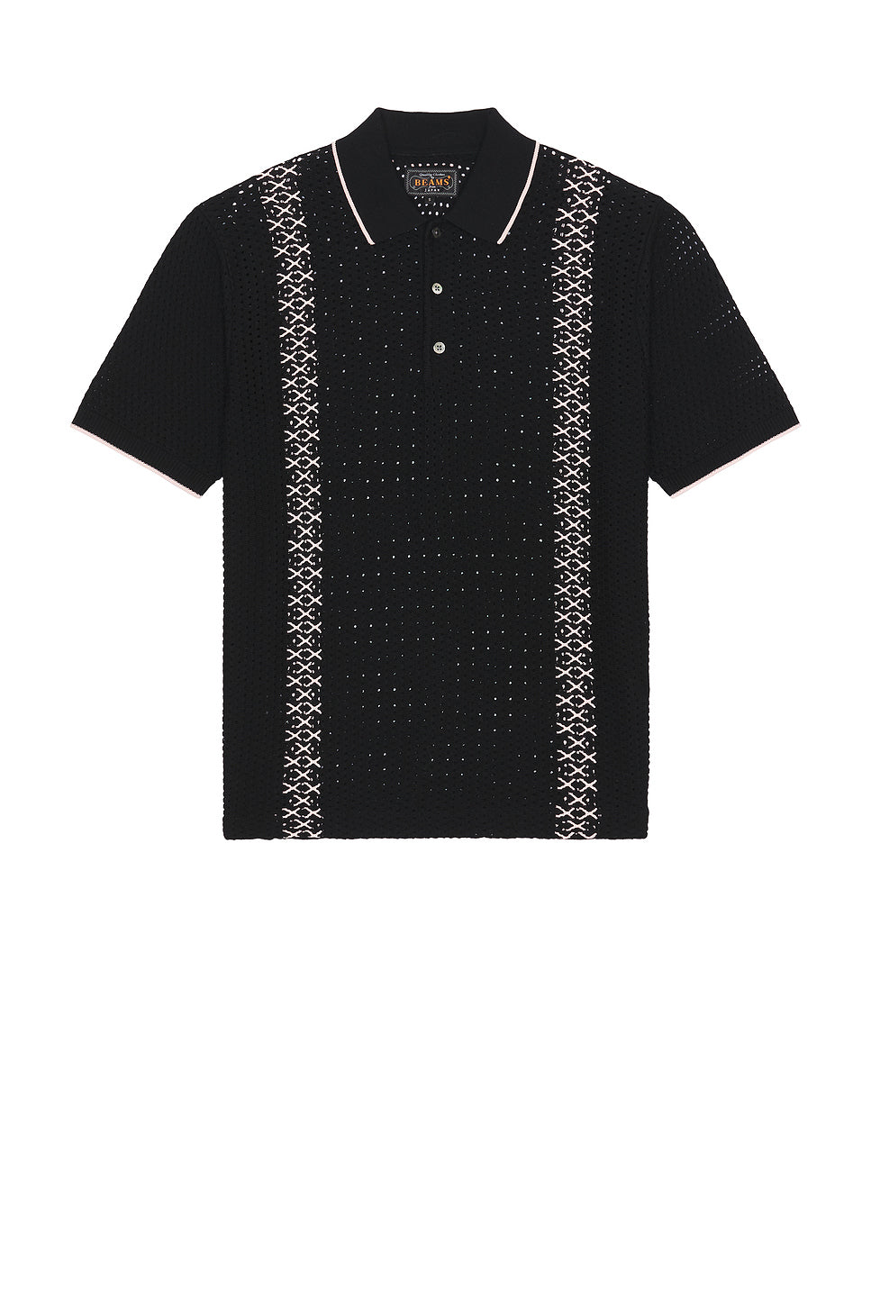 Knit Polo Mesh Stripe