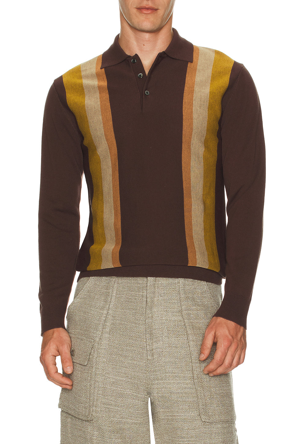 Knit Polo Stripe Argyle