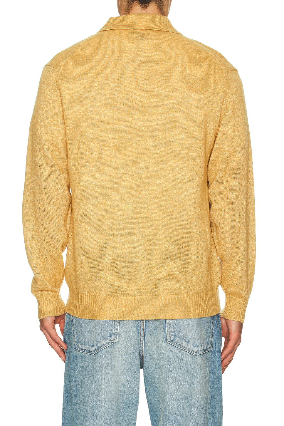 Knit Polo 9G Wool Silk Shaggy Yarn