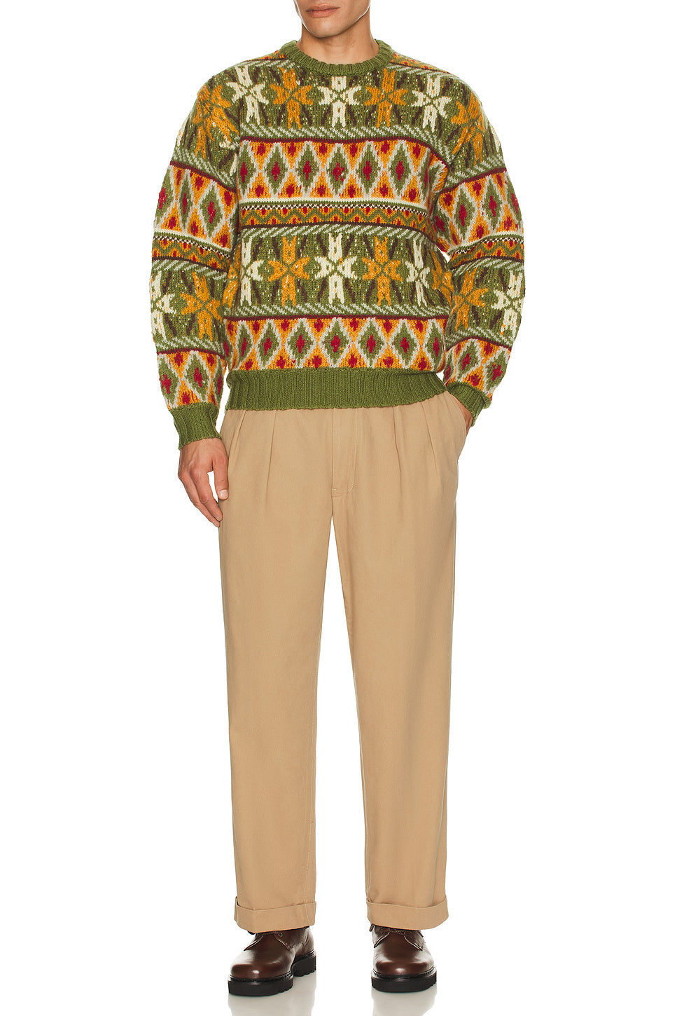 Crew Fair Isle Pattern 3G Sweater