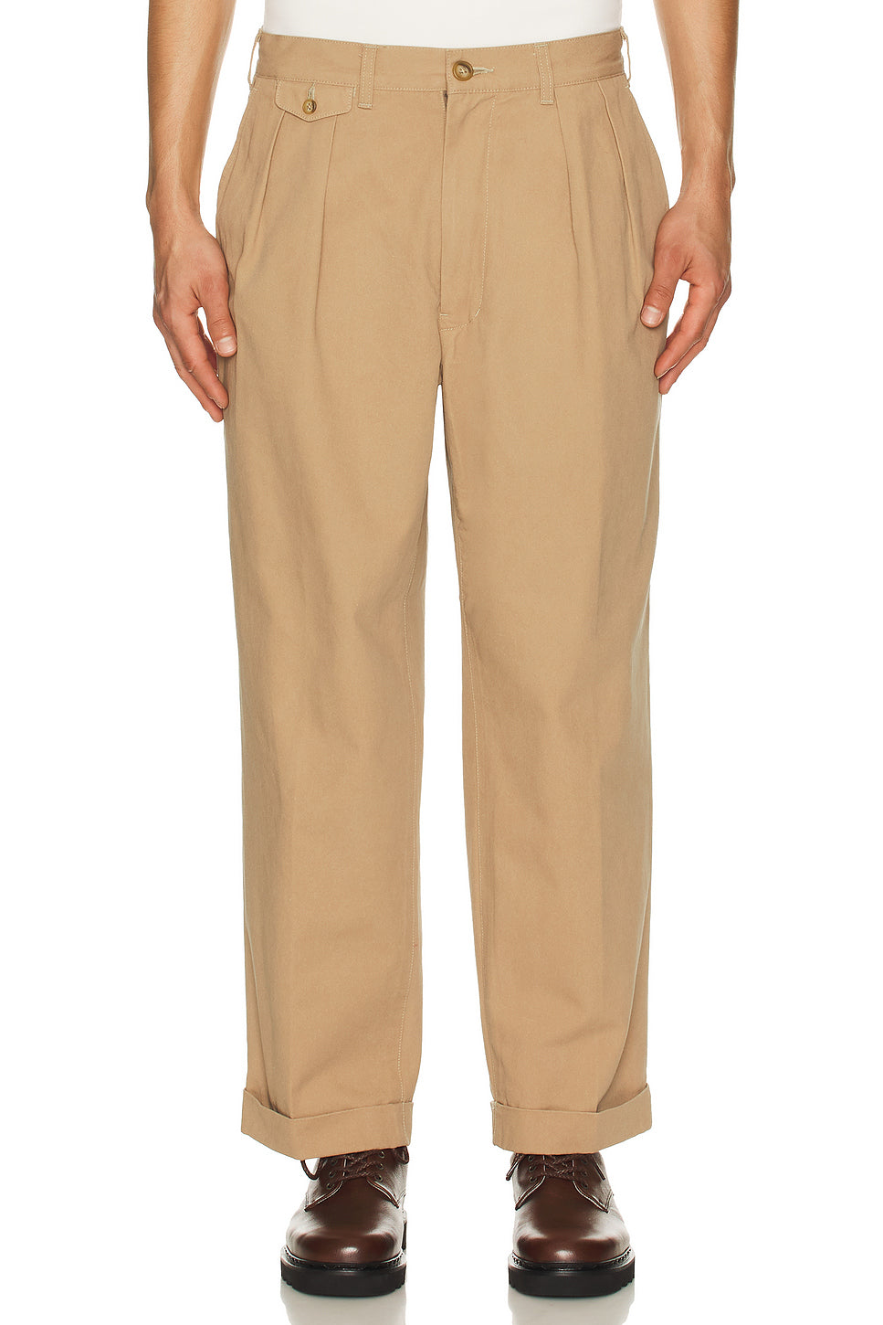 2 Pleats Trousers Twill
