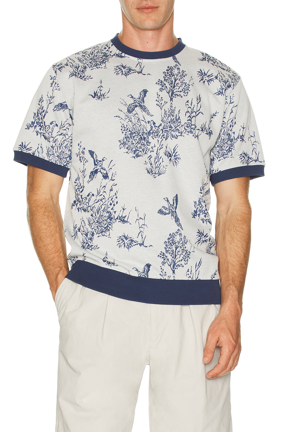 Knit Tee Bird Jacquard