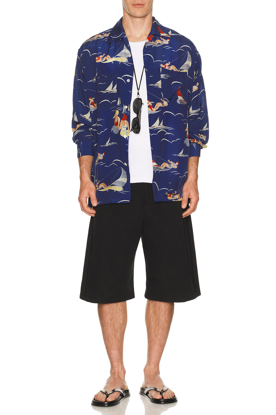 Open Collar Cupro Print