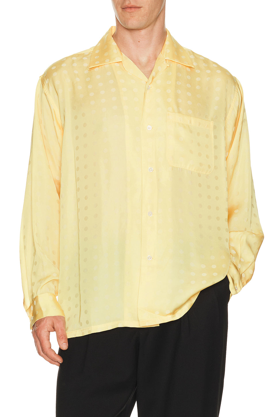 Open Collar Cupro Dot Pattern