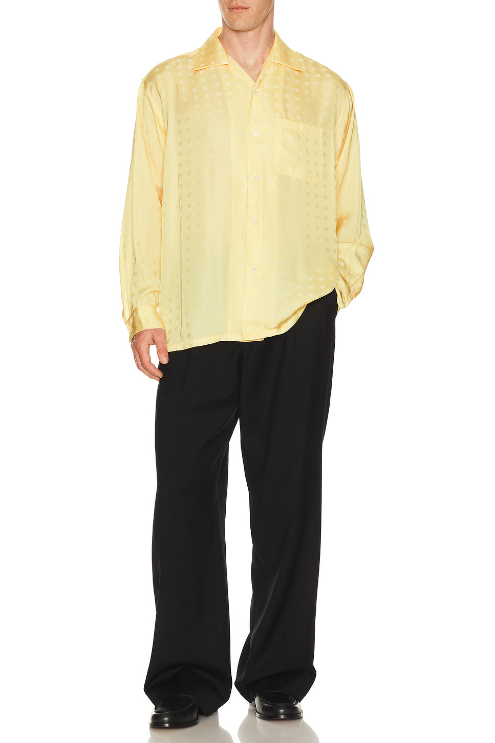 Open Collar Cupro Dot Pattern